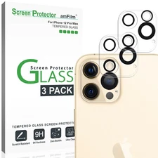 Apple iPhone 12 Pro Max Glass Screen Protector for Back Camera Lens (3 Pack)