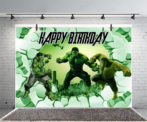 Superhero Hulk Photography Backdrop Boys Birthday Party Photo Background Banner - Picture 4 of 15