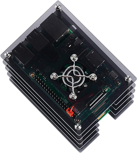 Raspberry Pi 4 Cluster Boîtier Raspberry Pi 4 Boîtier avec Ventilateur & Rasp... - Afbeelding 8 van 9