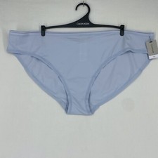 Calvin Klein Womens Size 3X Leo Bikini Panties Ice Pulp Pale Blue Nylon Spandex