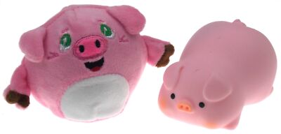 Pudgiez Pig Stress Toy & Farm Life Easy Squeezy Plush Ball Set 2 Hand Therapy