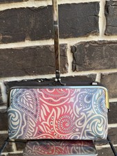 NWT Patricia Nash Missoula Greek Ombre Lthr Crossbody Clutch ivory blue pink