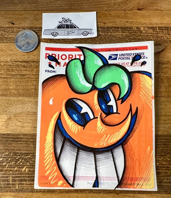 #ad #ad Atomik Hand Drawn Label Orange Sticker RARE Graffiti Art Tag Throw Up MSG MSK $52.88