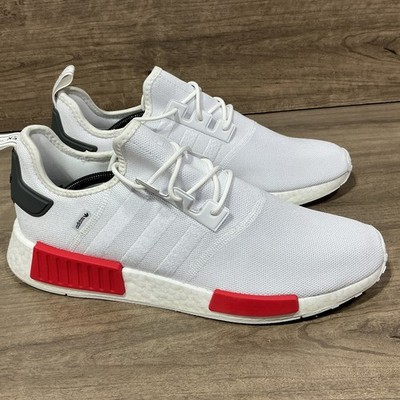 Adidas NMD_R1 Mens 12.5 US White Vivid Red Athletic Shoes Sneaker GX9527 2022