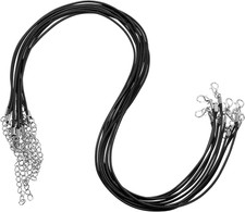 10pcs 20 Inch Waxed Necklace Cord, Bulk Necklace String with Clasp 1.5mm Waxe...