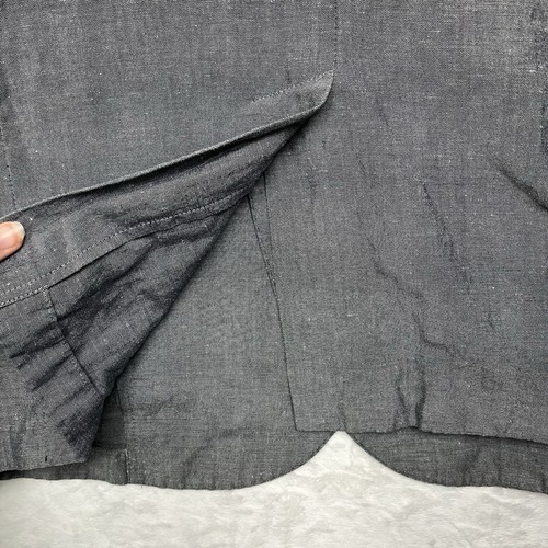 Bottega Del Sarto Mens Double Breasted Blazer Linen Blend Dark Gray 50 40R Italy - Picture 13 of 19