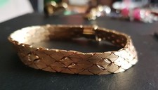 Bracelet Vintage Plaqué or Jaune Laminé 19 Cm