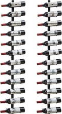 12 Bottle Wall Wine Rack Set - DIY Detachable Wine Storage Organizer for 24 Bott