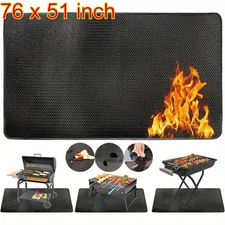 76"x51" Large Under Grill Mats Double-Sided Fireproof Outdoor BBQ Mat Grill Pad