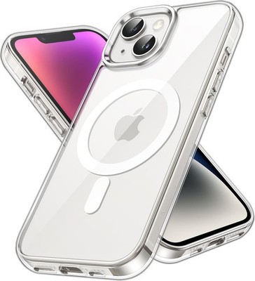 JETech Magnetische Hülle iPhone 14 6,1'' MagSafe Stoßfest Transparent Kratzfest