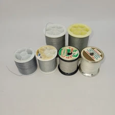 6 spools Sewing thread Mixed lot - Polyester Thread - White / Silver