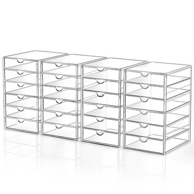 Makeup Drawer Storage Organizer with 24 Drawers, 4 24 Transparent
