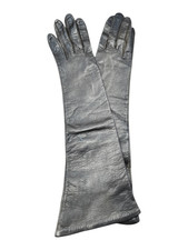 Vintage Brown Leather Long Gloves XS