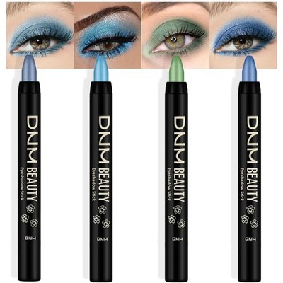Eyeshadow Stick Set 4pcs Cream Waterproof Shimmer Metallic Blue Cyan Royal Bulk