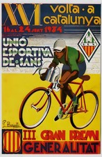 16604.Poster decorazione parete.Art interni.1934 Pubblicità corsa spagnola Volta a Catalunya