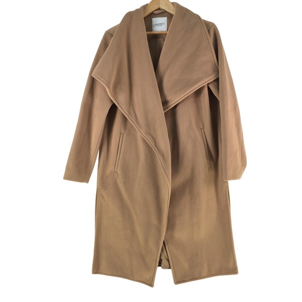 Jeanswest Coat Womens 10 Beige Waterfall Drape Front Longline Trench 131340
