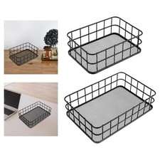 Wire Basket Organizer Bin Farmhouse Style Large Stackable Vintage Storage Basket