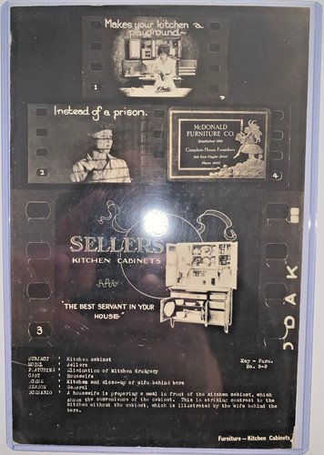 1920s Sellars Kitchen Cabinets Elwood, IN Storyboard Silent Film Ad Proof