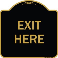 Designer Series - Exit Here Heavy Gauge Aluminum Architectural Sign