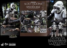HOT TOYS STAR WARS ROTJ SCOUT TROOPER & SPEEDER BIKE 12  1 6 MMS612 NEW  US