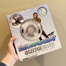 Inflatable Glitter Snow Tube 42" - Silver Snow Candy Pool Candy 