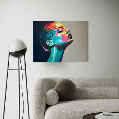 Original Acryl Gemälde abstrakt Frau Modern Porträt