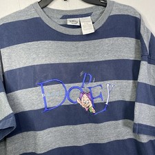 Vintage Disney Dopey Striped T-Shirt 2000s Large Faded Snow White 7 Dwarfs 24x32