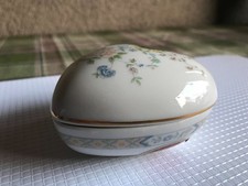 Gorham Cherrywood Heart Trinket Box Fine China Japan Hand Banded 24K Gold Floral