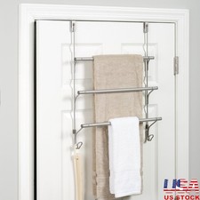 Over-the-Door 3-Tier Towel Bar Hooks Tool-Free Installation Space-Saving Design