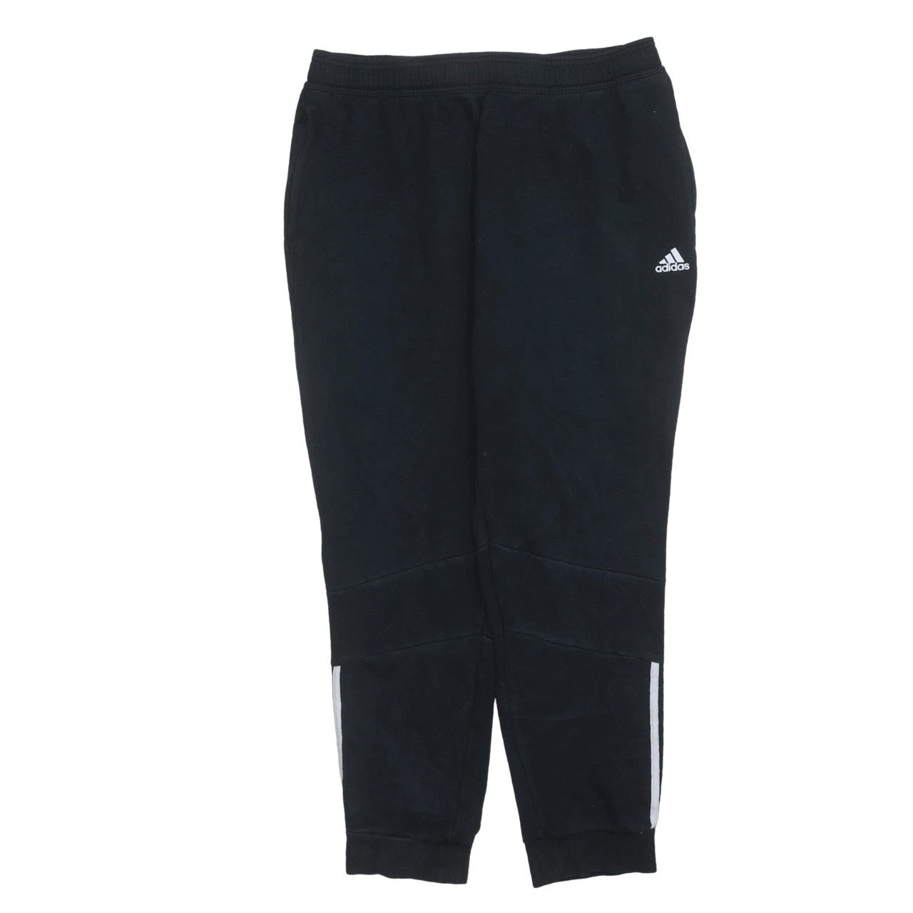 Adidas Men Black XL Jogger Sweatpants Fleece Regular Fit