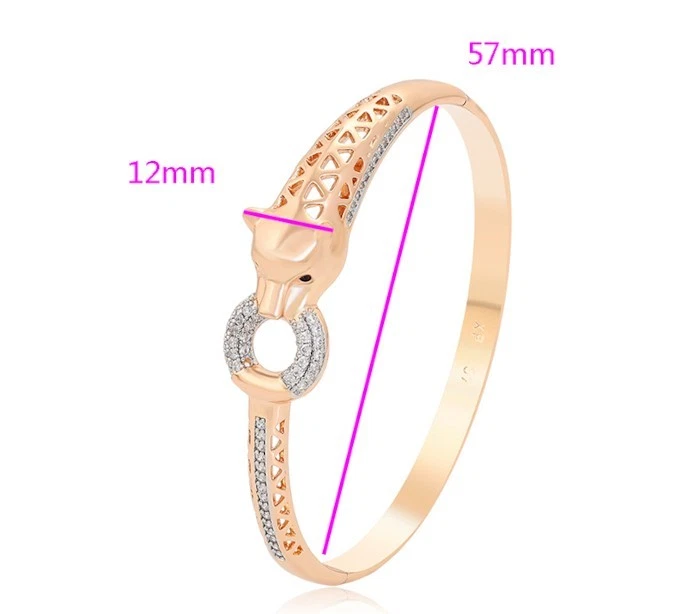 Luxus Panther Leopard Armband Armreif Zirkonia 750er Rolled Gold 18K vergoldet - Bild 2 von 4