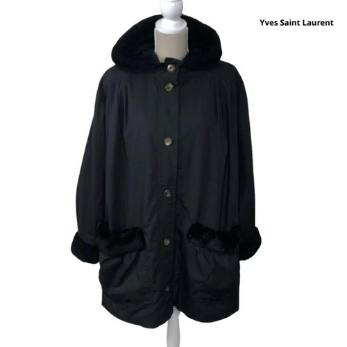 SAINT LAURENT (YSL) Cappotto shearling Yves Saint Laurent Boa nero taglia 40 dal Giappone
