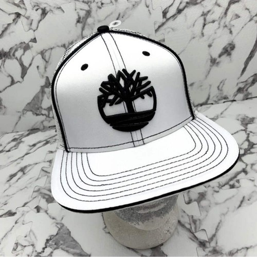 Berretto Uomo Timberland Bianco | Nero Pipping Trucker Nuovo con etichette - Foto 5 di 6