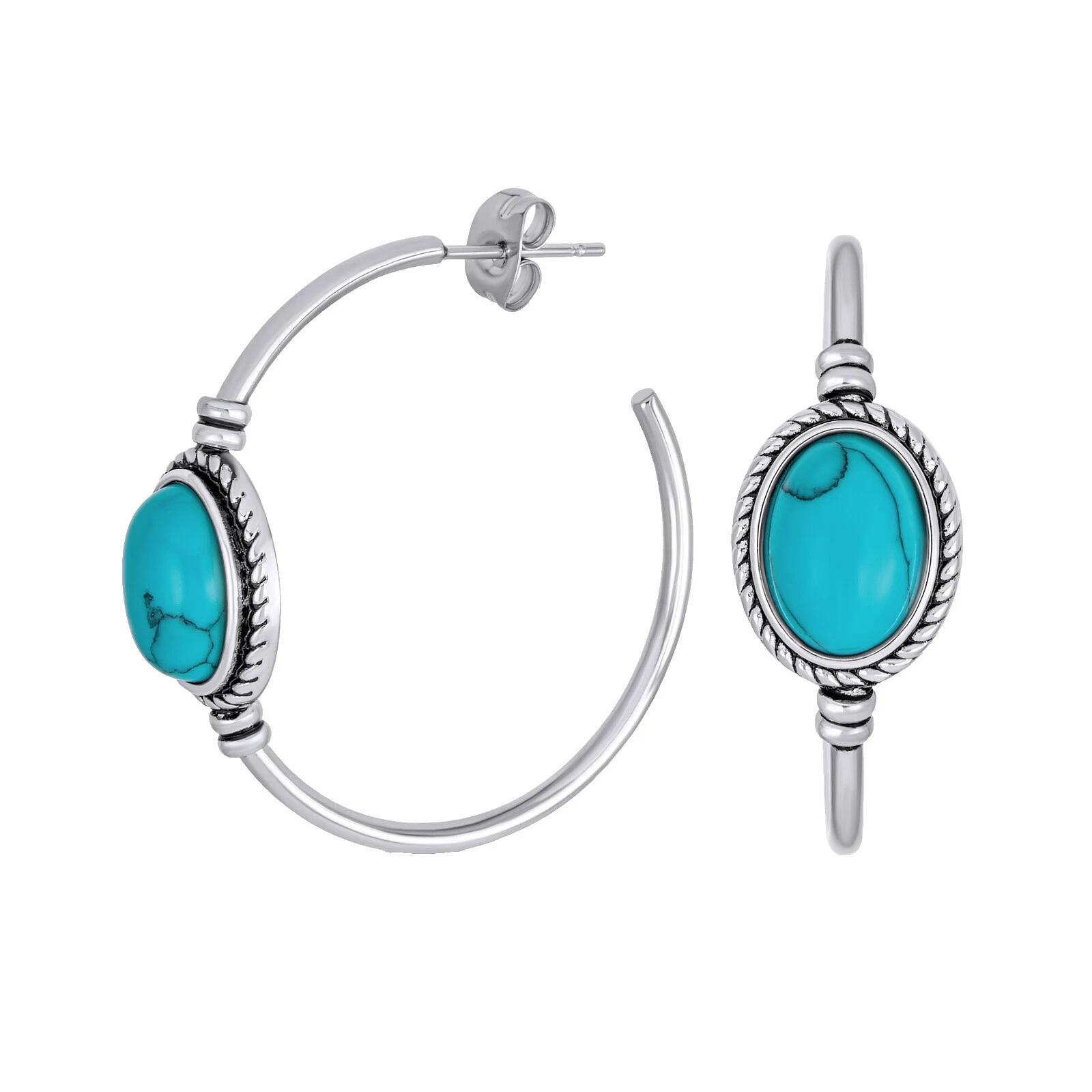 Turquoise Turquoise Hoop Fashion Earrings
