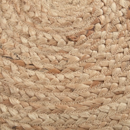 Harlow Jute Rug w/ Pad 3ft Round Natural Rustic Primitive Country Cottage - Picture 3 of 7