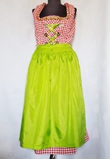 VINTAGE ALMENRAUSCH TYROL OKTOBERFEST DIRNDL PLAID RED WOMENS DRESS US 12 EU 40