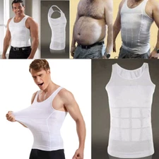 Men Slimming Body Shaper Waist Trainer Vest Gym Tops Belly Compression Shirt HAN