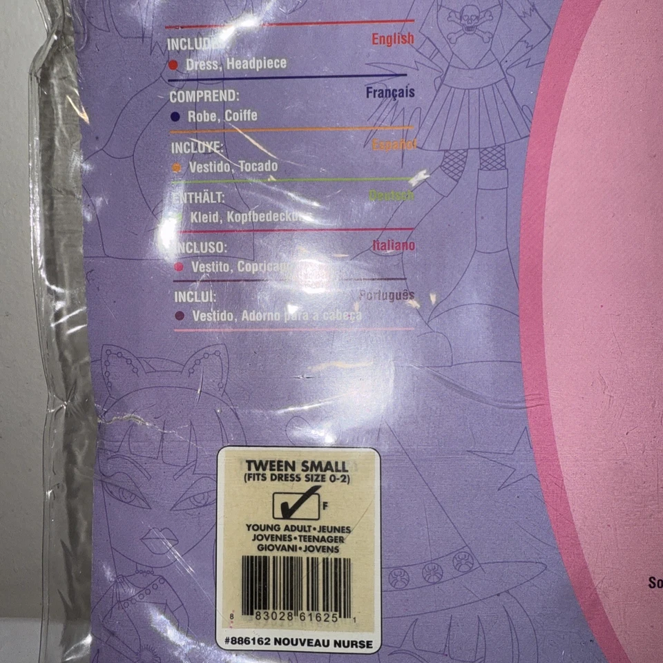 Nuevo Disfraz de Enfermera Drama Reina Rosa Blanco Elegante Halloween Adolescente Foto 2 de 4