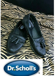 dr scholl's leather kiltie tassel loafers