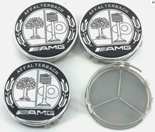 AMG Affalterbach 4pcs Wheel Rim Cover Caps Emblem 75mm Mercede s Benz Wreath