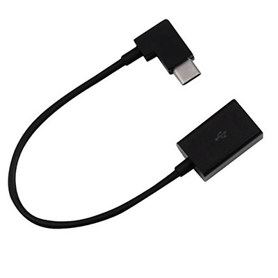 SYSTEM-S OTG Host USB A 2.0 female zu USB 3.1 Type C male 90° Grad Kabel