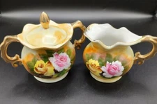 Vintage Rose Sugar And Creamer Set