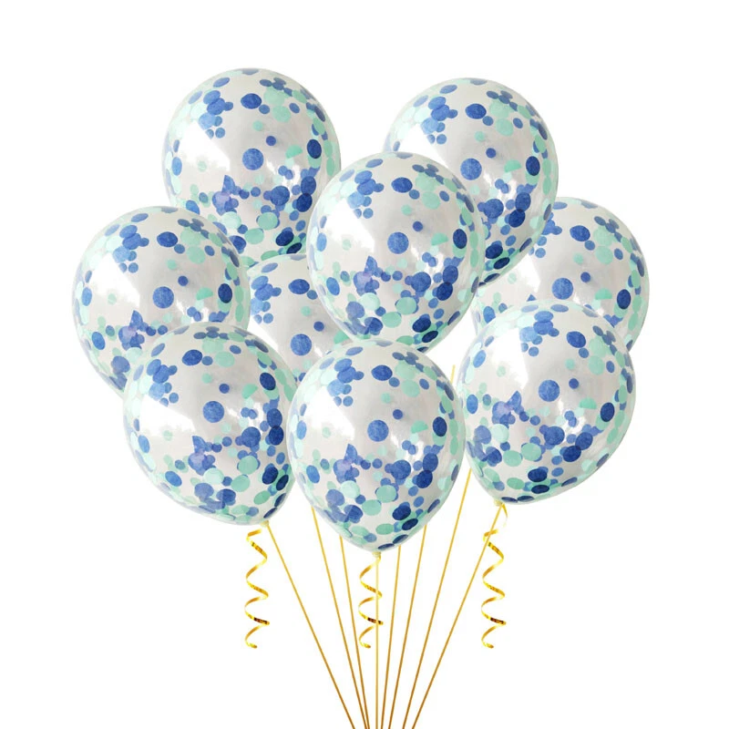 Paquete de 10 globos de confeti de látex de 18 pulgadas para fiesta de feliz cumpleaños decoración de bodas Foto 4 de 4