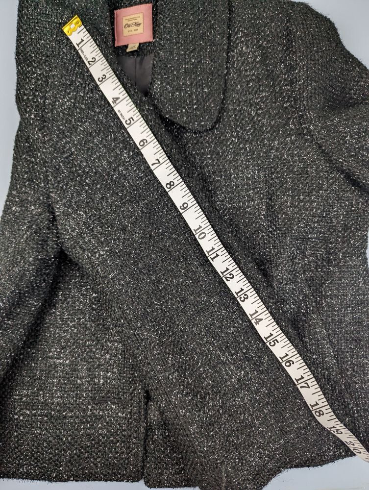 OLD NAVY - black metallic - short wool blend jacket - sz M - EUC