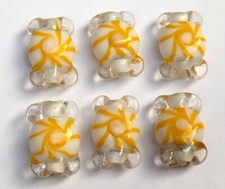 10pcs handmade Lampwork glass yellow candy beads 12mm 18mm