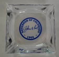 Governor of Colorado John A Love 1966 Ashtray / Trinket / Change Dish: Excellent