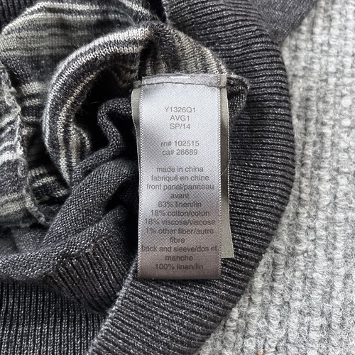 John Varvatos Sweater Mens XXL Gray Linen Viscose Cardigan Grandpacore Grandpa - Picture 6 of 12