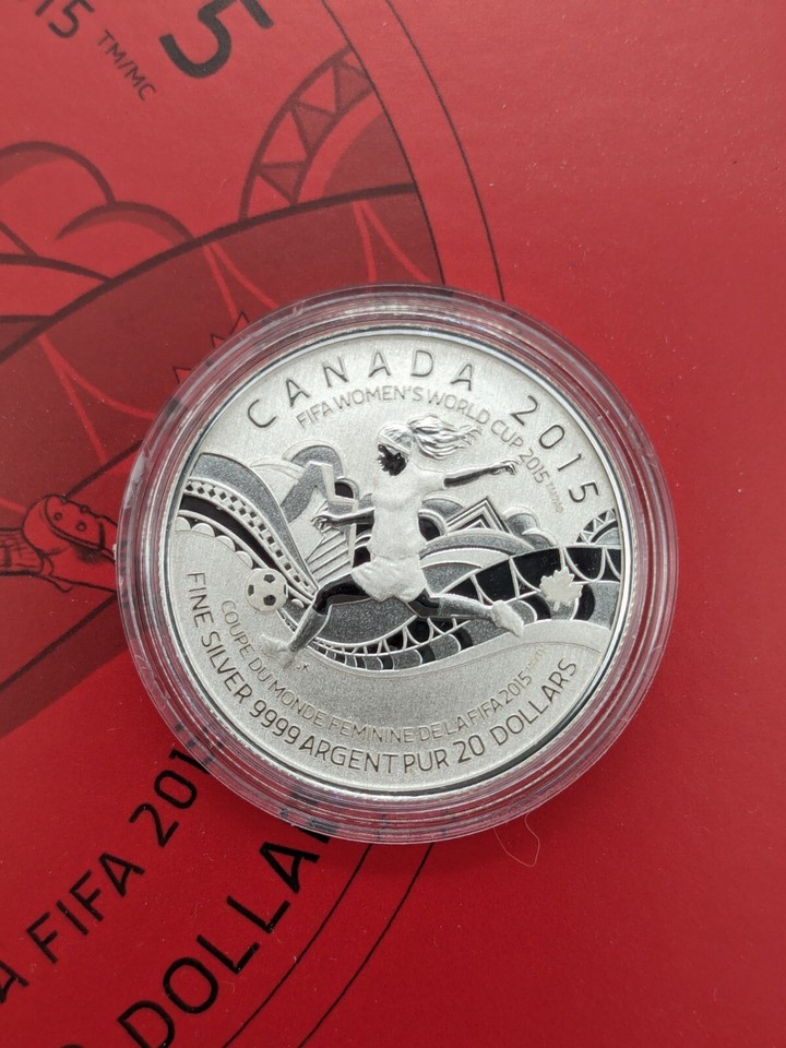 Silver Proof Coin Lot Canada 2015 FIFA Women's World Cup 2015 Pure Pls