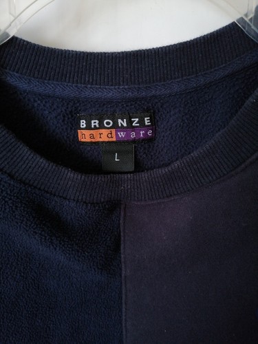Bronze Sweatshirt Mens M Navy Blue Pullover - Picture 2 of 3