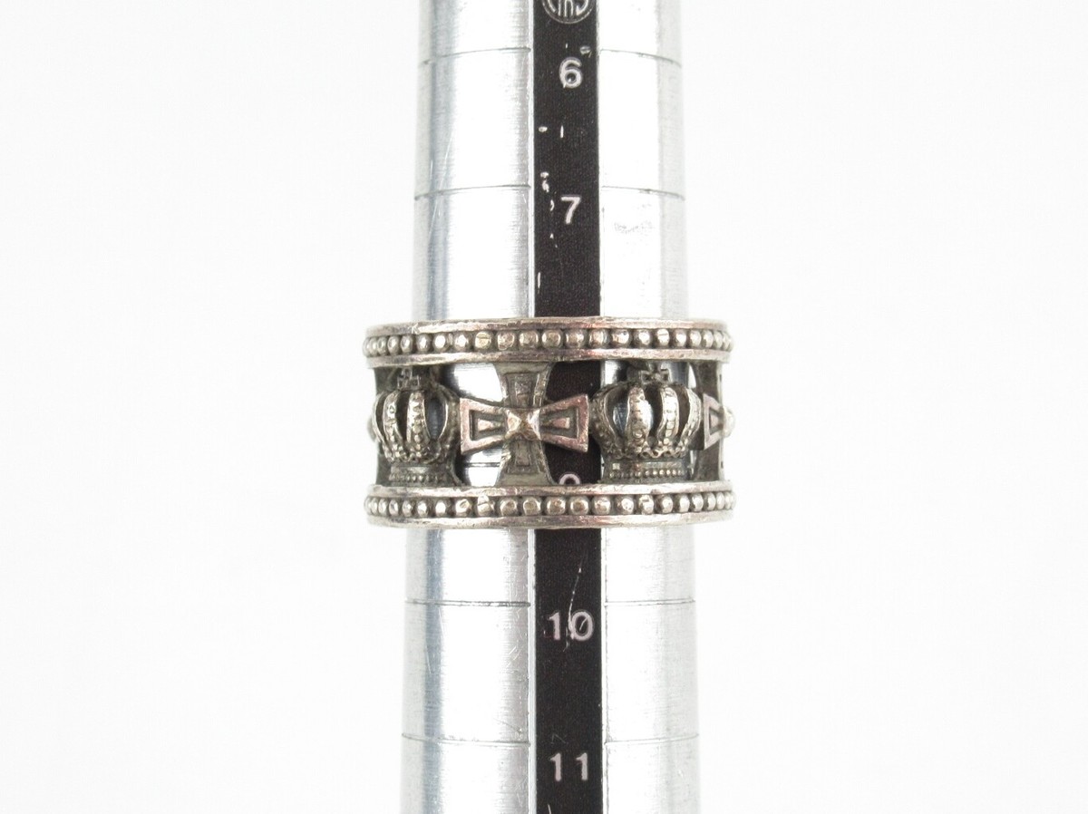 Auth Justin Davis Crown&Cross Motif Sterling Silver 925 Ring Auth Justin Davis Crown&Cross Motif Sterling Silver 925 Ring